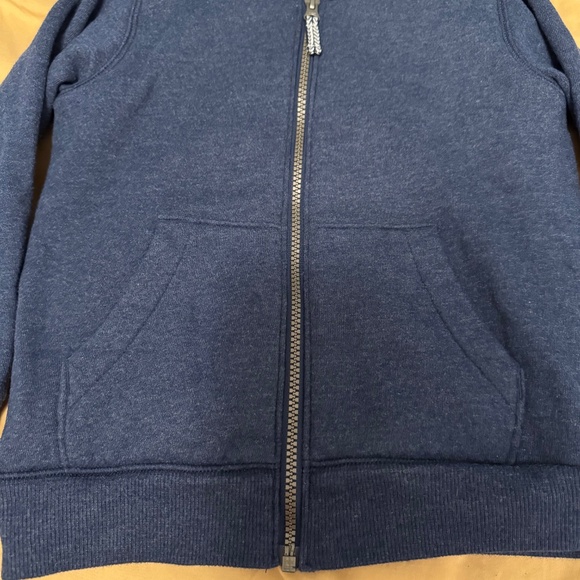 blue hoodie jacket brand carters boy kids size 6 full zipper and brown inner - Picture 6 of 6